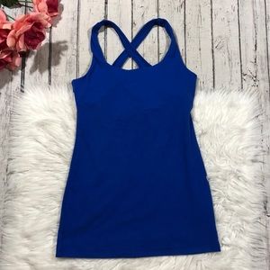 Beyond Yoga Royal Blue Carefree Cut Out Tank
